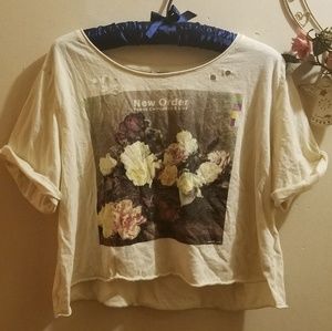 H&M Distressed New Order Crop Top